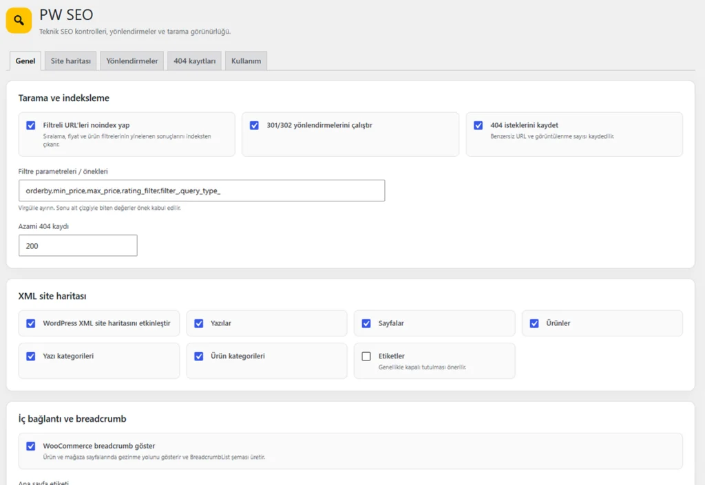 PW Store SEO paneli