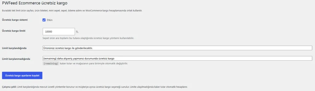 PW Store ücretsiz kargo